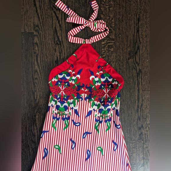 Vintage 1970s Halter Tie Maxi Dress - Picture 16 of 16